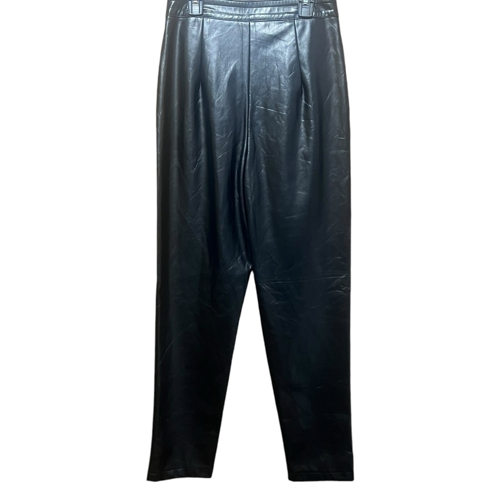 Princess Polly Love Club Black Faux Vegan Leather Straight Pants Size 4 - Picture 8 of 12